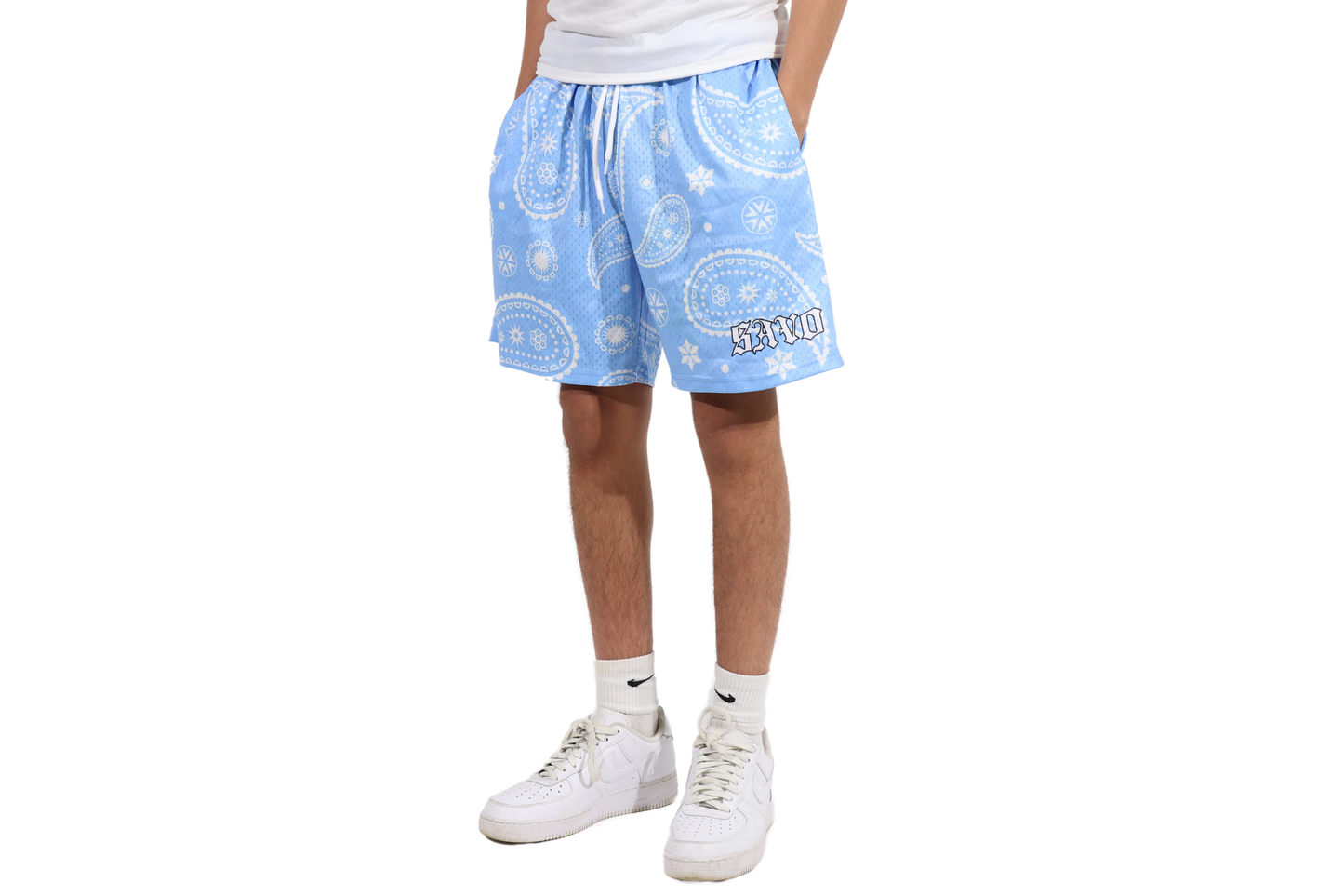 Blue Paisley Shorts